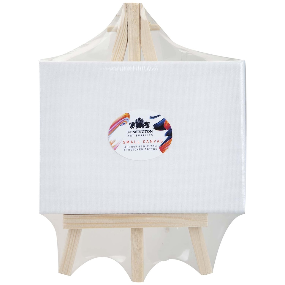 image 1 of PMS Small Canvas & Wooden Easel Set - 16 x 12 cm cotton canvas