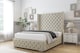 image 2 of Sloomy Arundel Cream Plush Bed Frame With Mattress With 50"  Upholstered Wingback Headboard 5' King