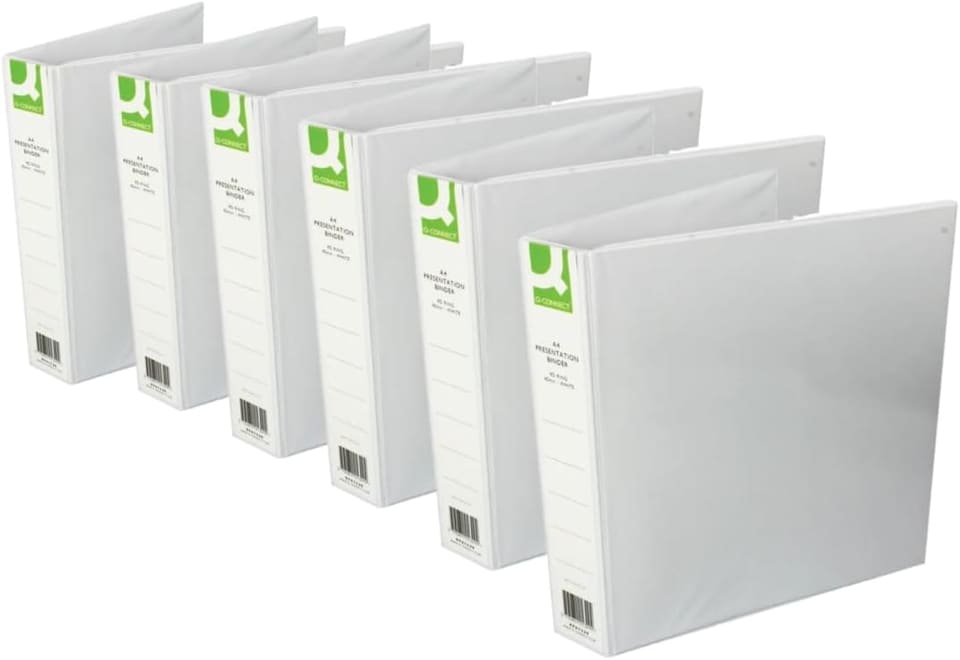 image 1 of Pack of 6 A4 White 40mm Presentation 4D-Ring Binders