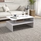image 2 of HOMCOM Coffee Table with Storage, 2-Tier Centre Table, Modern Living Room Table with Open Shelf and Aluminium Poles, White | White