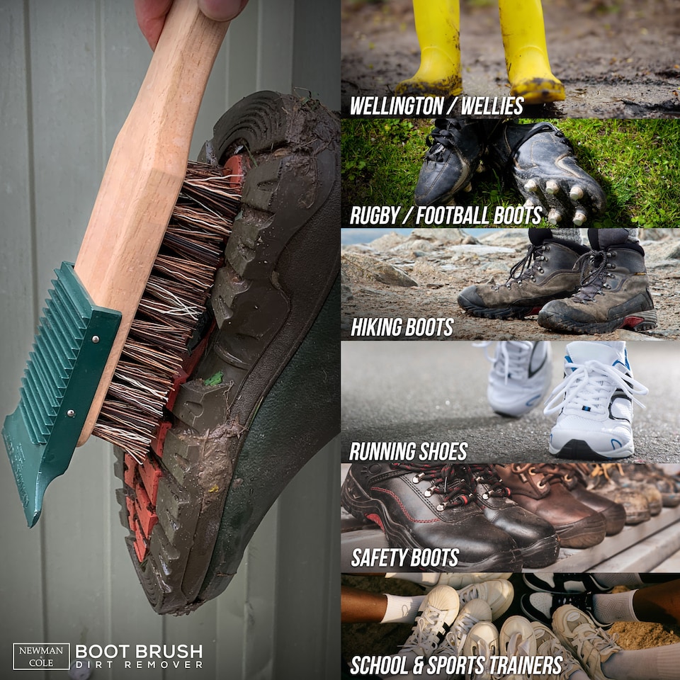 image 1 of Boot Brush Mud Remover with Scraper Stiff Bristles Brush to Remove Dirt and Muds for Footwears