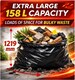 image 4 of Hero Ultimate Heavy Duty Bin Bags 158L Extra Large Refuse Sacks Black 5 Pack 90kg Load Capacity Recycled Plastic