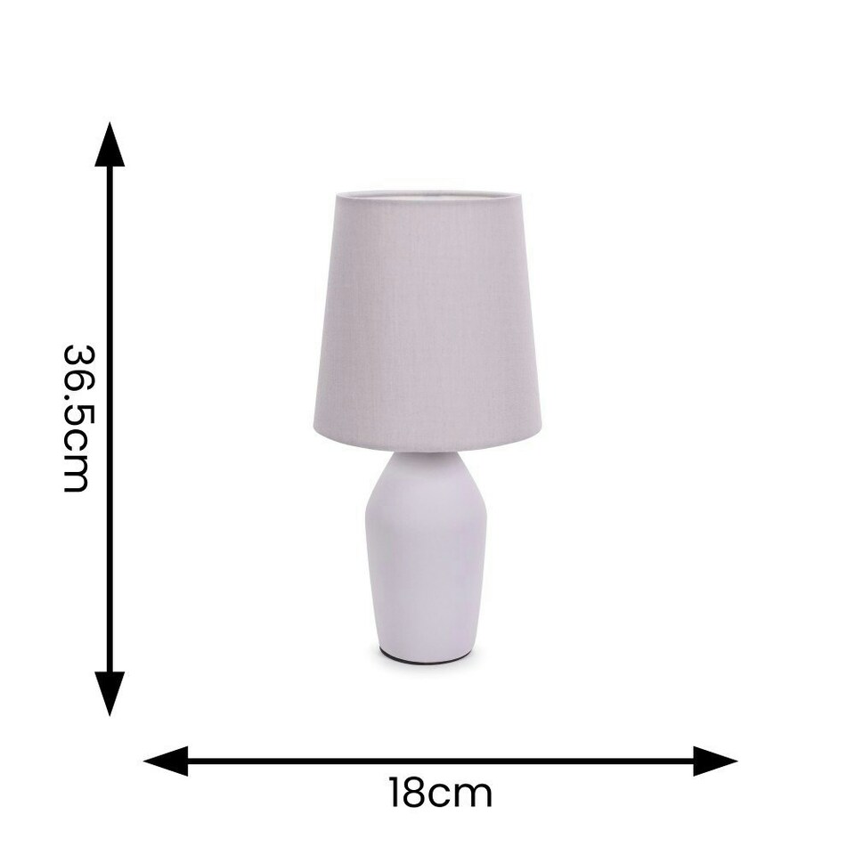 image 1 of ValueLights Arlo Lilac Ceramic Table Lamp with Lilac Shade with LED Bulb