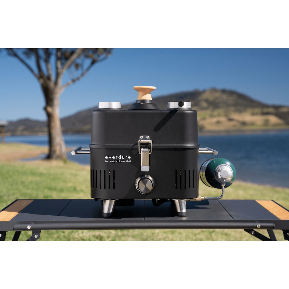 image 1 of Everdure by Heston Blumenthal CUBE PROFLAME 360 Portable Gas BBQ with Roasting Hood
