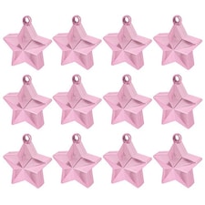 Pink Star Balloon Weights - Pack of 12