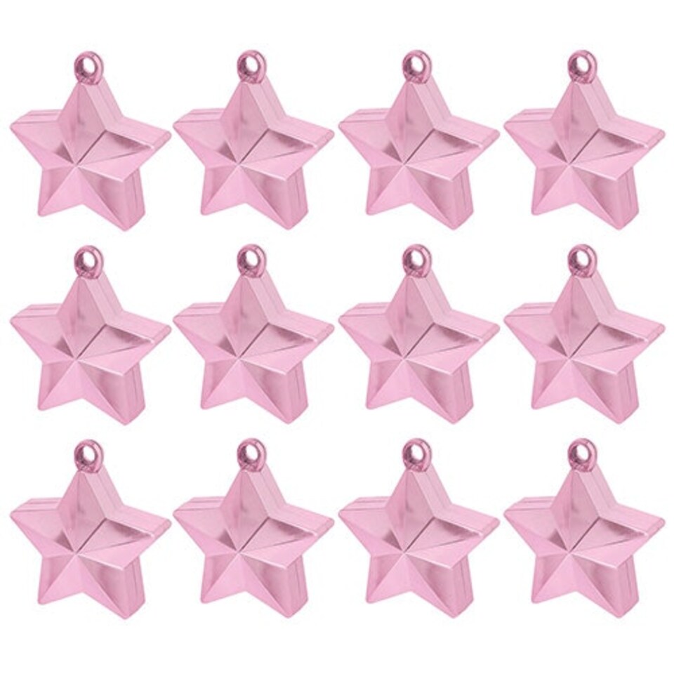 Pink Star Balloon Weights - Pack of 12