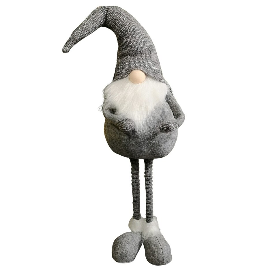 image 1 of 84cm Christmas Plush Grey Standing Gonk Long Legs & LED Illuminated Beard