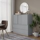 image 3 of 120cm 3 Sliding Door 4 Drawer Bedside Cabinet Storage End Unit Bedroom Furniture | Grey | Grey | 1