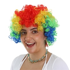 Multi-Coloured Rainbow Curly Wig | Multi | 6