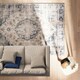 image 3 of Beige Blue Distressed Vintage Medallion Washable Living Room Area Rug-160x230cm