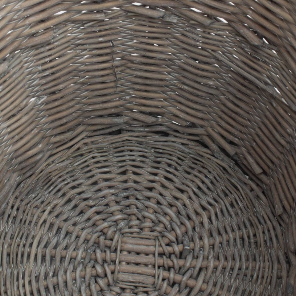 image 1 of Wicker Grey Wash Round Waste Bin | Brown | Grey Wash | One Size