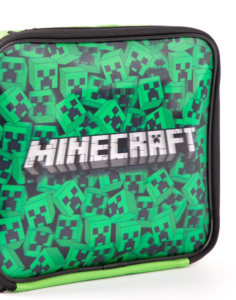 image 1 of Minecraft Lunch Bag Set | Creeper Adventure for Boys | Lunch Box, Water Bottle & Snack Pot | Gamer Merchandise for Kids | Carry The Pixelated Adventure in Every Meal Lunch Set