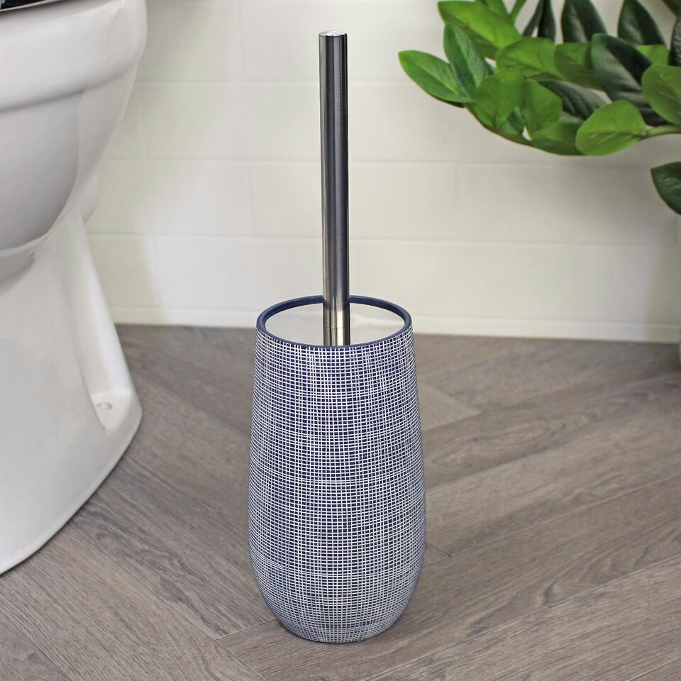 image 1 of Showerdrape Denim Blue 4 Piece Bathroom Accessory Set