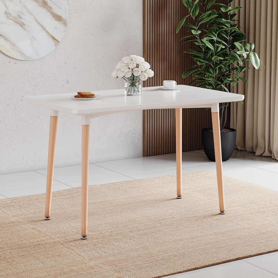 image 1 of Vida Designs Batley 4 Seater Square Dining Table, White