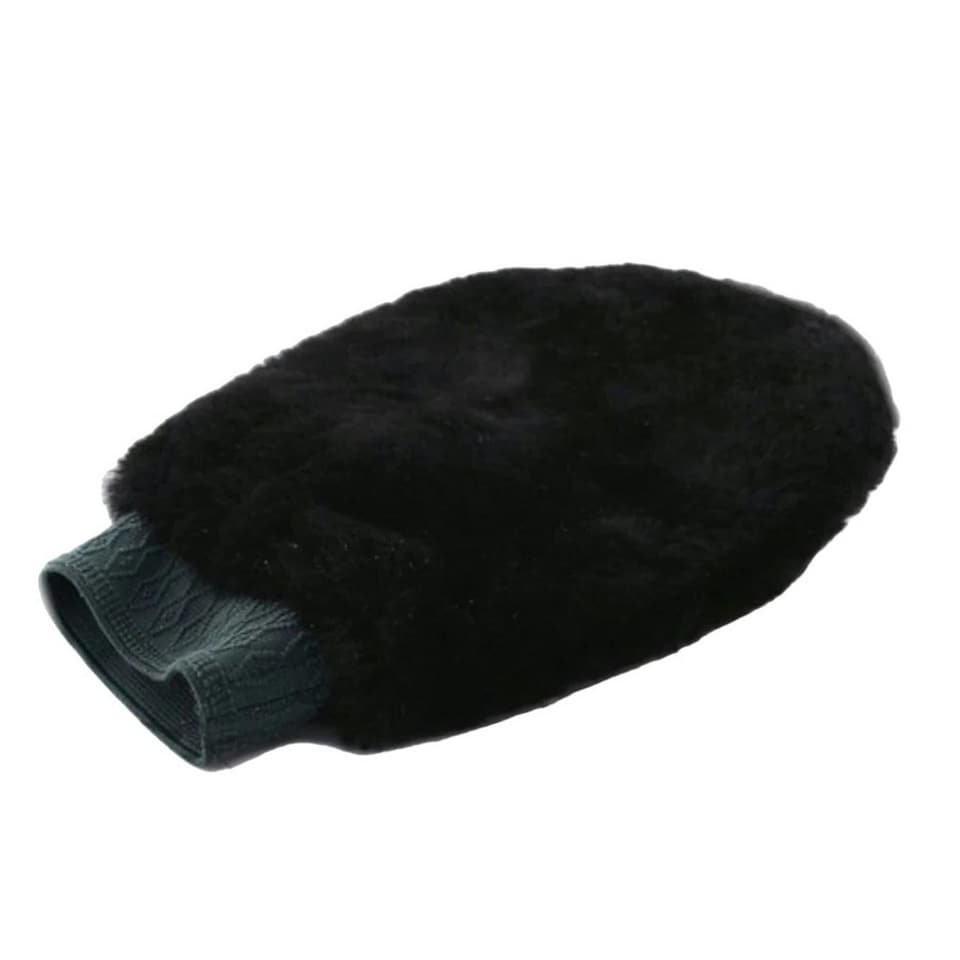 image 1 of Eastern Counties Leather Sheepskin Polishing Mitten - Black - One Size