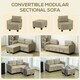 image 9 of HOMCOM Modular Sectional Sofa with Storage 2 Seater Sofa Set Brown Brown