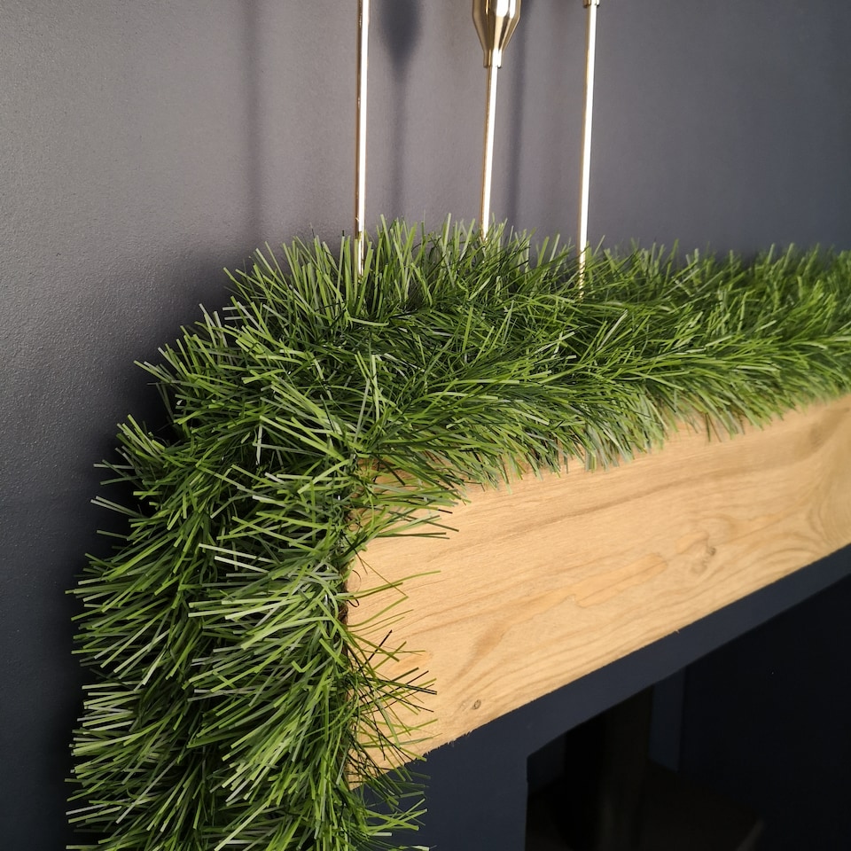 image 1 of 6m (20ft) x 10cm Fine Cut Green Christmas Garland Tree Decoration