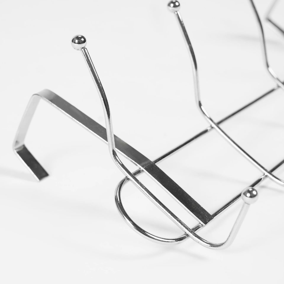 image 1 of OHS 10 Over Door Metal Hook Clothes Towel Bag Hanging Rail - Silver