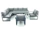 image 2 of Fimous Aluminum Outdoor Garden Furniture Set Corner Sofa 2 Chairs Adjustable Rising Lifting Dining Table Sets Dark Grey