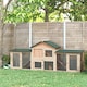 image 6 of PawHut Rabbit Hutch, Guinea Pig Hutch Outdoor Wooden 2 Storey Bunny House