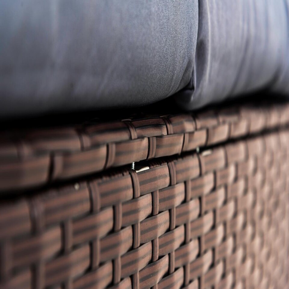 image 1 of Dark Brown Rattan Sofa 1 Sofa, 2 Chairs, 1 Table Multi