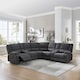 image 6 of Praga 5 Seater Manual Recliner Corner Sofa | Grey | Dark Grey | Five Plus Seater