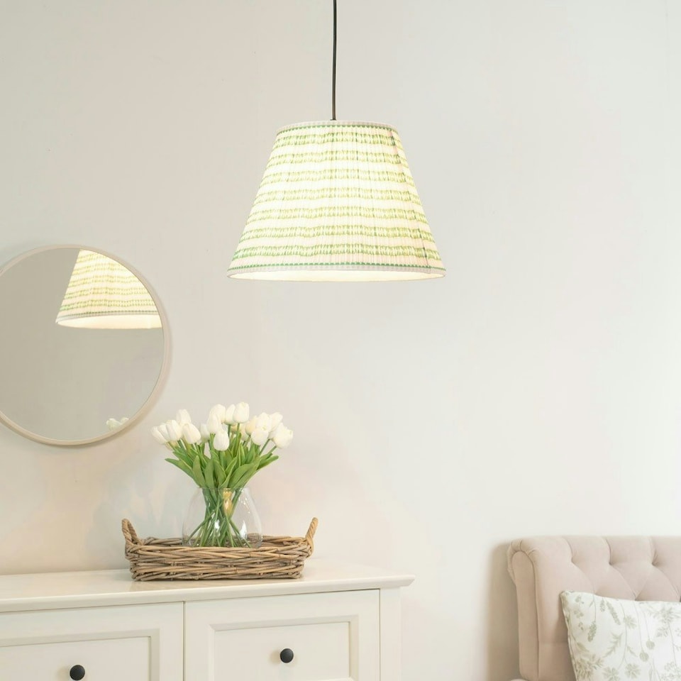 image 1 of ValueLights Riza Tapered Pink Aztec Fabric Pleated Easy Fit Large Lamp Shade Pink