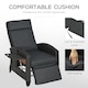image 6 of Outsunny Garden Recliner w/ Cushion, Reclining Rattan Chair, Dark Grey/Brown