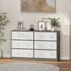 image 7 of HOMCOM Chest of Drawers, 6 Drawer Dresser for Bedroom, White and Grey | White | White and Grey | 1