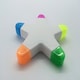 image 3 of 12 x 5in1 Starfish Design Highlighter Pens (Yellow,Blue,Green,Orange,Pink)