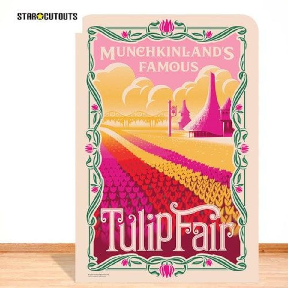 image 1 of Official Universal Pictures Wicked Munchkinland Tulip Fair Single Backdrop Cardboard Cutout 185cm