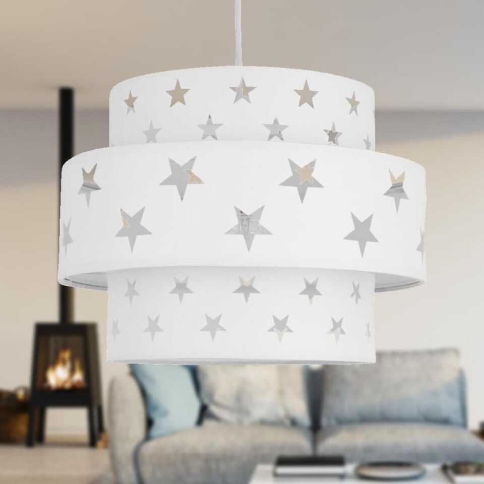 image 1 of White Star Two Tier Light Shade | White | Large | 1