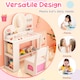 image 7 of COSTWAY Kids Princess Vanity Table & Chair Set White