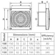 image 2 of Delay Timer 125mm Duct Size White Ventilation Fan Bathroom Air Flow Kitchen Extractor