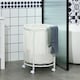 image 2 of HOMCOM 100L Round Laundry Hamper with Wheels for Bedroom Bathroom Cream White