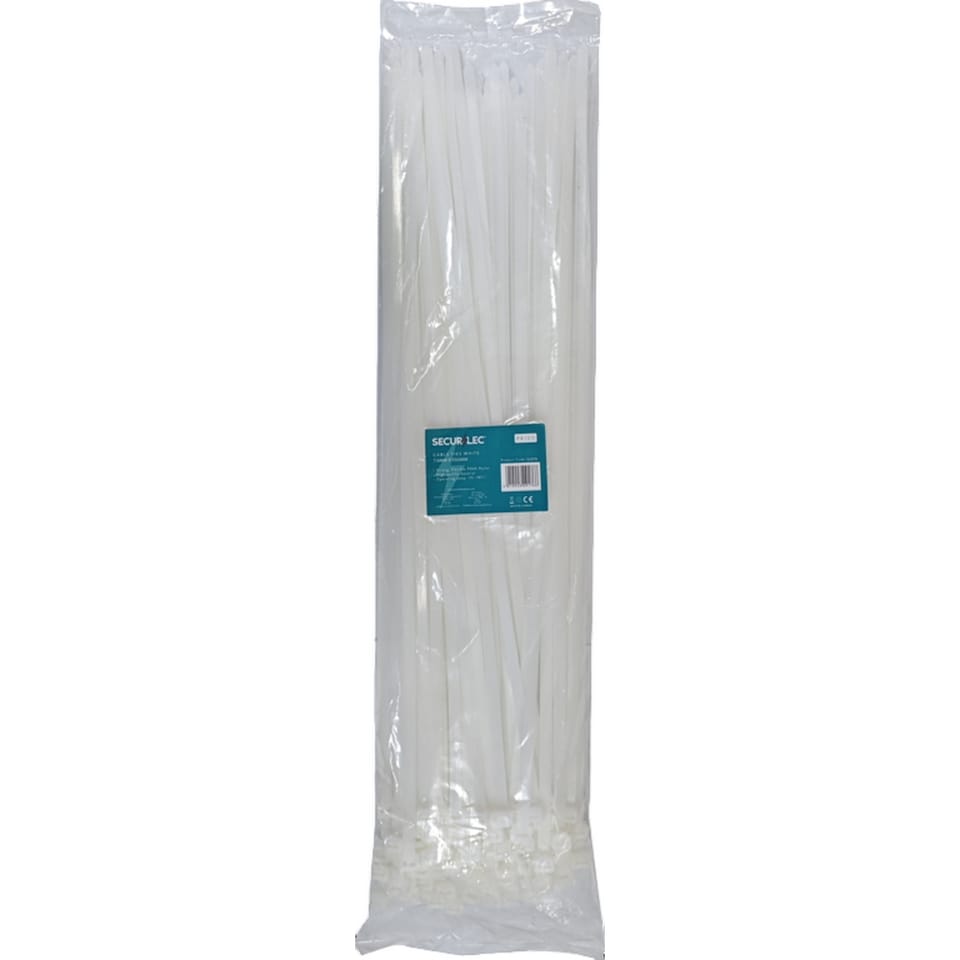 Securlec Cable Ties (Pack of 100) | White | White | 1