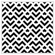 Black & white geometric (Picture Frame) White | XS