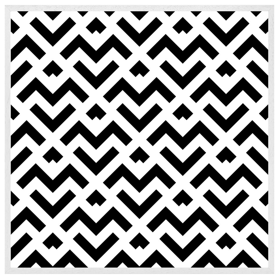 image 1 of Black & white geometric (Picture Frame) White | XS