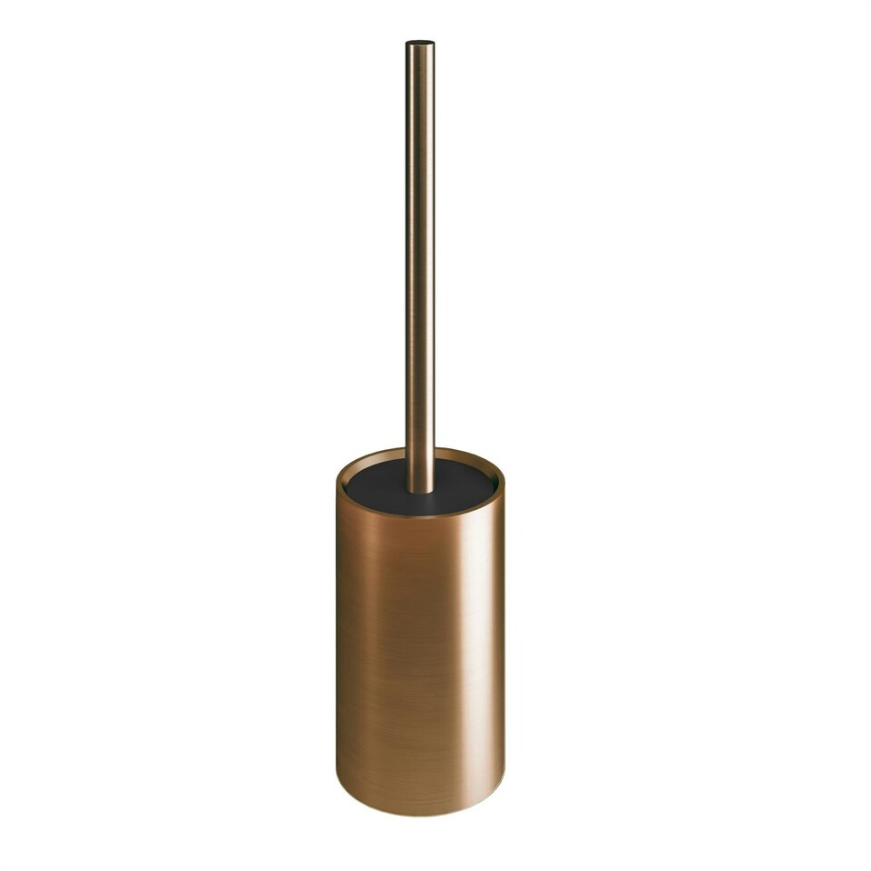 image 1 of Cosmic Toilet Brush Glass Cup with Durable Metal for Bathroom, Brushed Copper