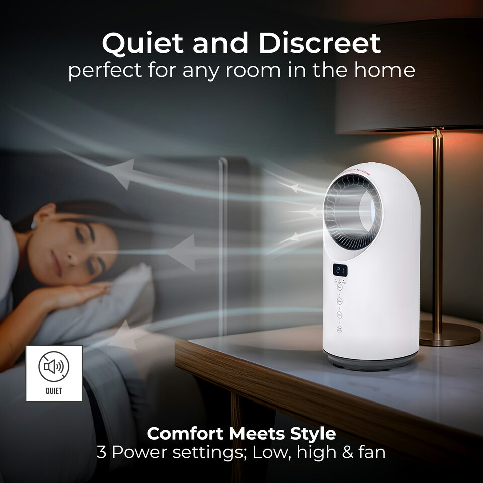 image 1 of Masterplug Breeze SmartEnergy Bladeless Heater & Fan 1500W White