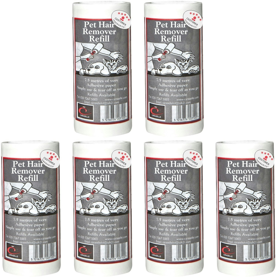 image 1 of Pack of 6 x Caraselle Pet Hair Remover REFILLS (45m in total)