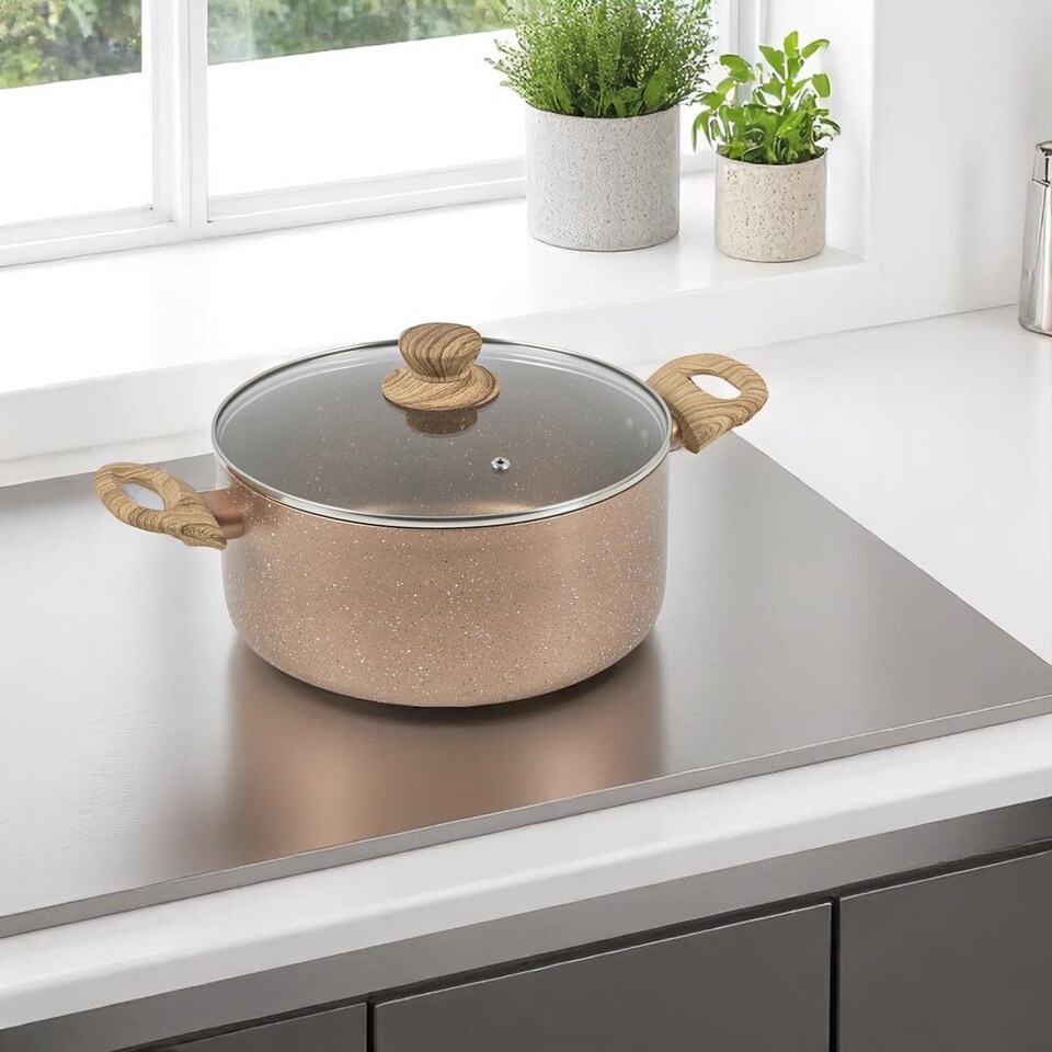 image 1 of 20cm + 24cm Rose Gold Induction Casserole Set