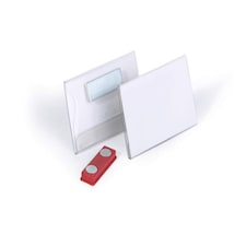 Durable Conference Magnet Name Tag Badge Holders + Inserts | 25 Pack | 40 x 75mm
