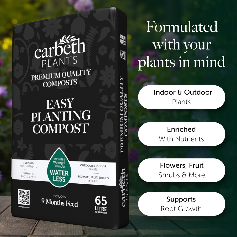 image 1 of Easy Planting Compost with 9 Month Feed - 65L - Water Less Formula - Ready to Use Compost for Fast Establishment
