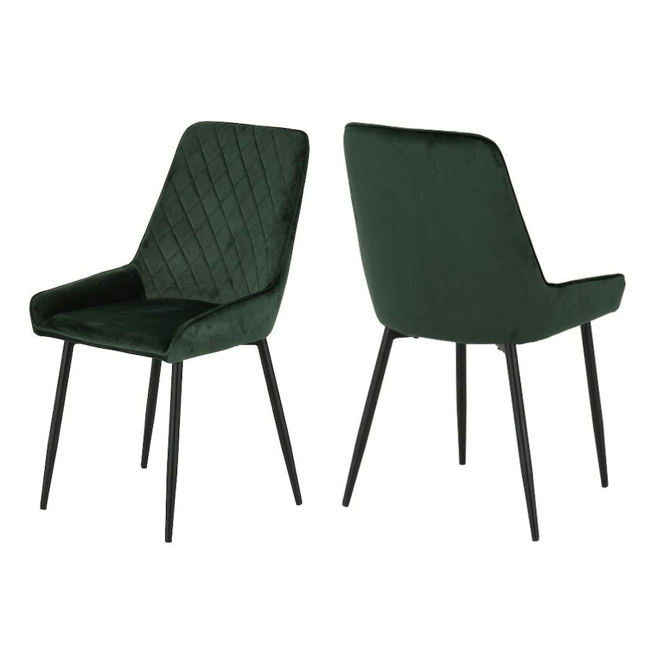 image 1 of Quebec Wave Edge Dining Set with 4 Velvet Avery Chairs Green | Emerald Green