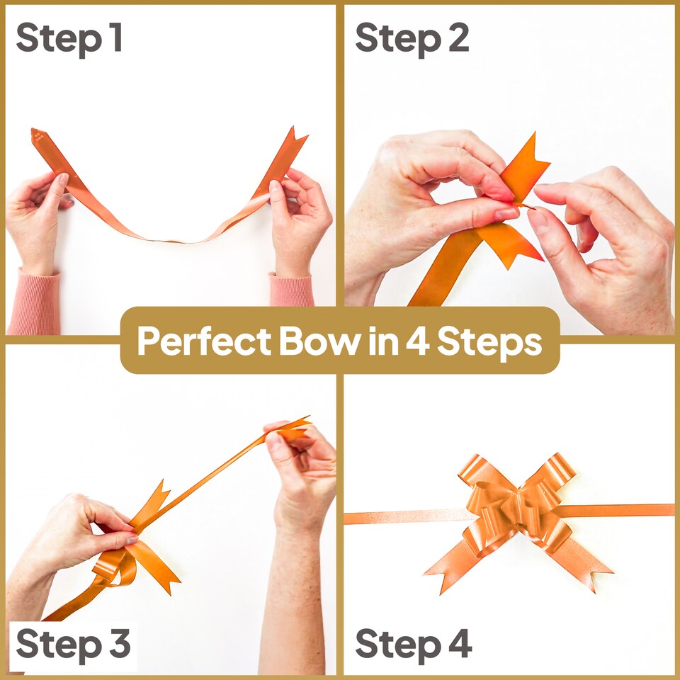 image 1 of 20pcs Orange 30mm/3cm Large Ribbon Pull Bows for Gift Wrapping, Hampers, Florist Bouquets, Wedding Cars and Party Décor Pullbow