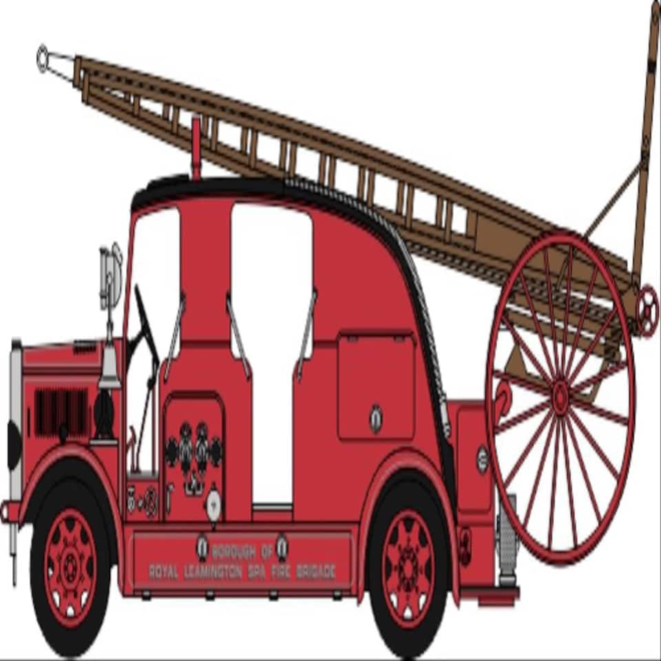 image 1 of Oxford Diecast Leyland Cub FK7 Leamington Fire Brigade