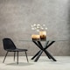 image 1 of Interiors By Premier Elegant Glass Top Dining Table With Black Metal Legs, Contemporary Dining Table, Sturdy Modern Table Black