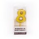 image 2 of Gold Number 8 Candle Gold