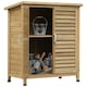 image 1 of Outsunny Wooden Garden Two-Door Storage Shed, Fir Wood Cabinet